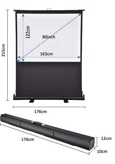 Peak 163x122 Cm Taşınabilir Pull Up Floor Projeksiyon Perdesi