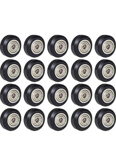 Moly Yunboo 3d Yazıcı Pom Pom Tekerlekleri - Dayanıklı 625zz Rulmanlı 20 Adet - 24mm Siyah Çap