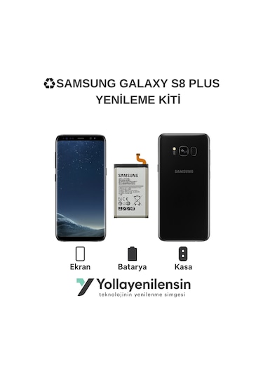 Samsung Galaxy Uyumlu S8 Plus  Kiti Ekran + Batarya + Arka Kasa e Eş Değer Kalite Parça