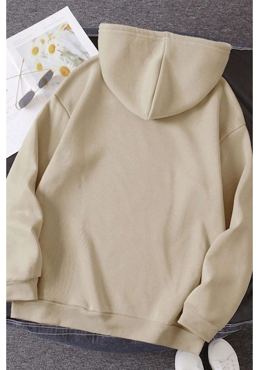 Unisex Come To The Woods Baskılı Oversize Sweatshirt Siyah
