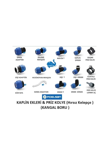 Poelsan Kaplin Ekleme Manşon,T,Dirsek,Tapa,Priz Kolye(Pe100 Boru)