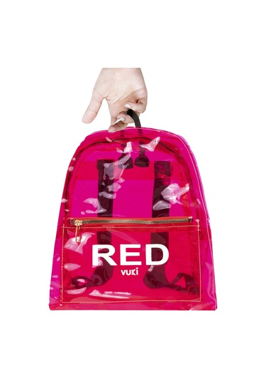 Renkli Şeffaf Sırt Çantası Kırmızı