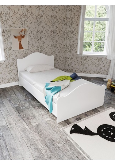 Baby Darling Zebra Karyola 90x200cm Tek Kişilik Beyaz %100 Mdf 4 Bölge Destekli