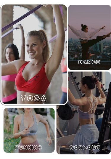 Geeroyoo U Yaka Spor Sütyen - Yoga Ve Günlük Kullanım İçin Pedli, Arkası Kesik, Geniş Bant, Xl Beden, Gri Gri