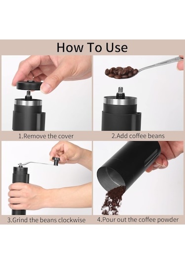 Sequpr Manuel Kahve Değirmeni Paslanmaz Çelik El Kahve Öğütücü