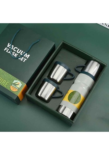 Kapris Çelik 3lü Termos Seti 680 Ml Beyaz Kap-290 Beyaz