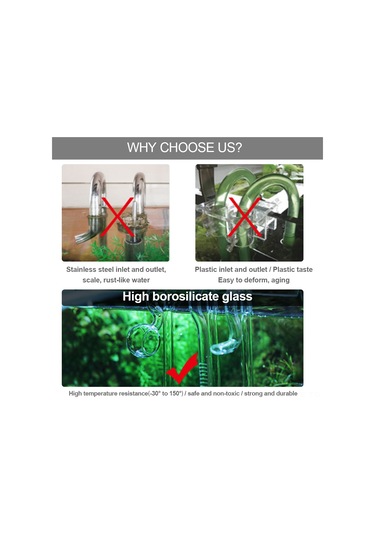 Yifomall 13mm Yüksek Borosilikat Cam Akvaryum Filtre Bucket Su Girişi, Şeffaf, Sıcaklık Dayanıklı, Çerçevesiz Akvaryumlar İçin