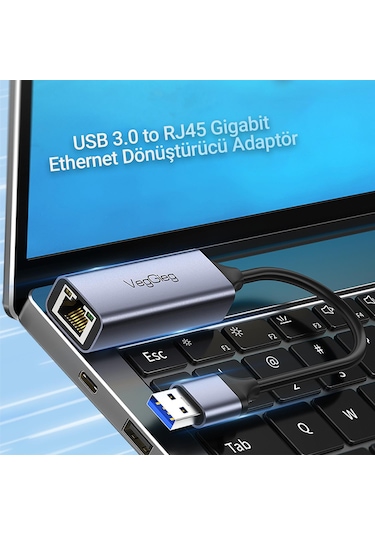 Veggieg Usb 3.0 Gigabit 1000mbps Rj45 Ethernet Dönüştürücü Adaptör
