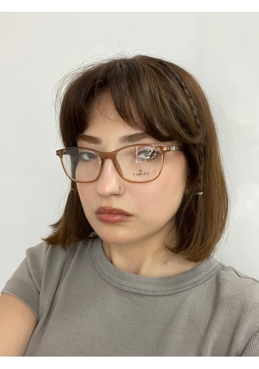 Target Tk313 C.1111 51ekt Kadın Polarize Klipsli Mavi Işık Korumalı Ekran Gözlüğü Şeffaf - Kahverengi