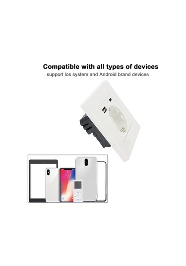 Pazly Usb Tip-c Standardı Şarj Priz Portu Pc Paneli İle Güç Elektrik Duvar Çıkışları Beyaz Almanya Adaptörü Ab 16a Tu