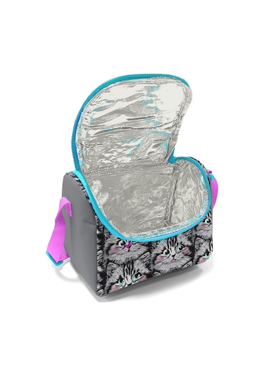 Coral High Gri Kedi Isı Yalıtımlı Beslenme Çantası - Kız Çocuk