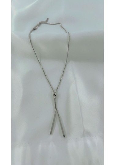 Kadın Ayarlana Bilinir Zincir Çelik Kolye Gümüş Renk