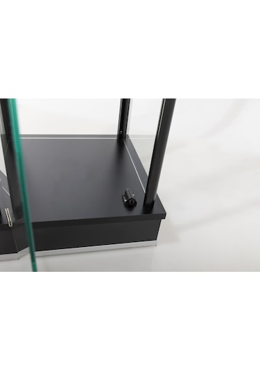 40x40x175, Spot Aydınlatmalı Camlı Dolap, Cam Vitrin (527858110) Siyah