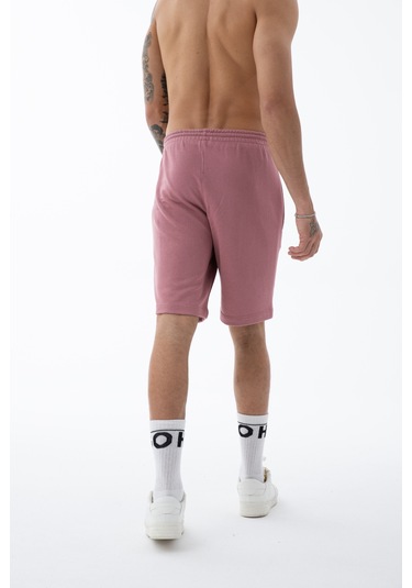 Erkek Rose Yüksek Kalite Relax-fit Rahat Kesim %100 Pamuk Bağcıklı Siyah Düz Basic Şort Rose