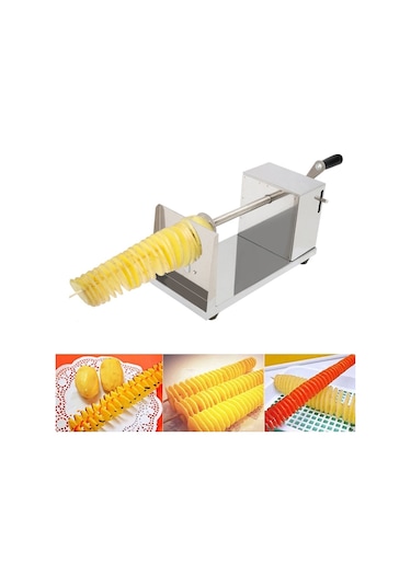 Sones Paslanmaz Çelik Manuel Spiral Tornado Kulesi El Sallama Patates Döner Cips Twister Dilimleyici Kesici Diğer