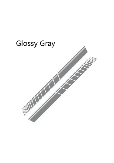 2 Araba Eteği Çıkartma Uzun Çizgili Otomobil Vinil Film Sargılama Çıkartma Ayarlama Glossy Gray 1 Piece Set