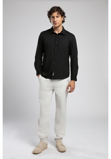 Lee Cooper Joles Erkek Uzun Kol Örme Gömlek-19773 Siyah