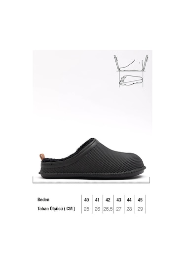 Gezer Kışlık Islak Zemin Erkek Terlik (554652456) Siyah
