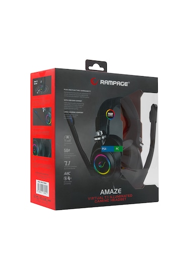 Rampage RM-K20 Amaze 7.1 Surround Noice Cancelling RGB Ledli Oyuncu Kulaklığı