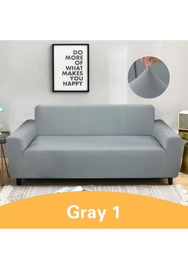 Açık Gri Elastik Kanepe Örtüsü Streç Kesit Köşe Kanepe Örtüsü Evrensel Kapak Oturma Odası Slipcover L Şekilli 2-seater 145-185cm