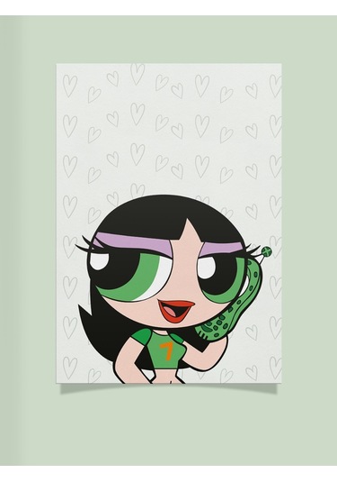 Powerpuff Girls Tasarımlı 24 33 Cm 350 Gr. Kuşe Kağıt Poster 7ytk