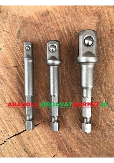 Çelik Lokma Adaptörü Bits Lokma Geçiş Adaptörü 3 Parça Set