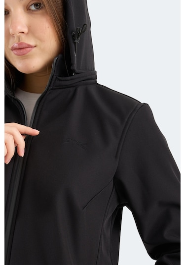Slazenger Heat Control Kadın Çıkarılabilir Kapüşonlu Siyah Mont & Kaban Siyah