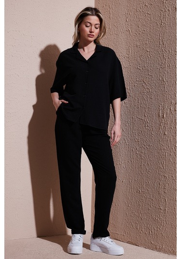 Fashion Friends Bayan Pantolon 25y0550k1 Siyah Siyah