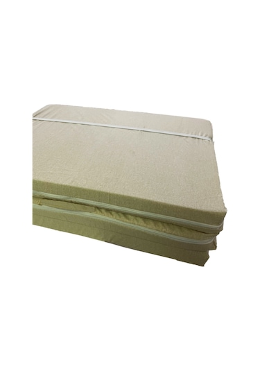 Katlanır Yatak Yer Yatağı Sünger Yatak Tek Kişilik 80x180 Krem Kırçıllı