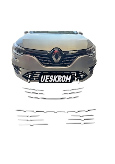 Renault Megane 4 Krom Ön Panjur Ve Ön Tampon Seti 13 Parça 2020