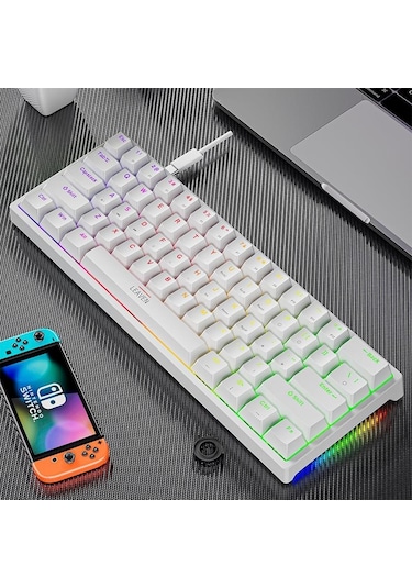 Leaven K620 Blue Switch Kablolu USB Type-c RGB Mekanik Oyuncu Klavyesi