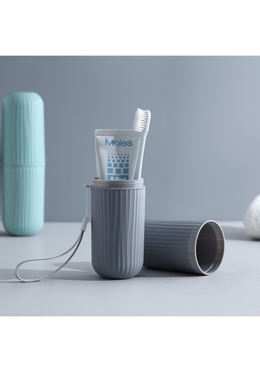 Sones 1 Adet Basit Seyahat Yıkama Kupası Taşınabilir Diş Fırçası Saklama Kutusu Çok İşlevli Fırçalama Kupası Gri Diğer