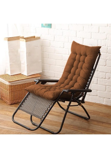 Suntek Yüksek Sırtlı Sandalye Minderi Dolgulu Koltuk Ahşap Kahve