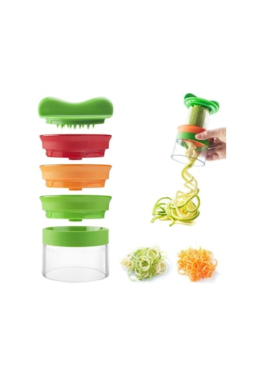 3'ü 1 Arada Sebze Spiral Kesici, Elde Taşınabilir Sebze Doğrayıcı Diğer