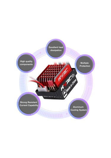 Aubyhe 1:10 Rc Araç İçin 60a Çift Yönlü Fırçalı Esc, Fren Özelliği Ve Xt60 Soketi İle Soğutma Sistemi
