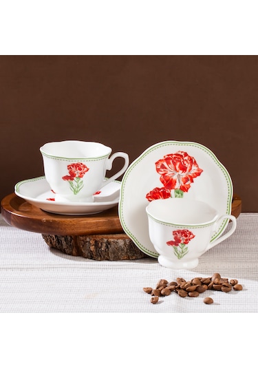 Perotti 16871-6 De Flore 2 Kişilik Porselen Kahve Fincan Takımı