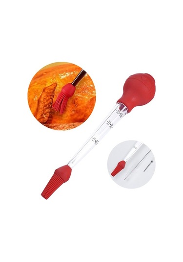 Pazly Yeşil Silikon Hindi Baharat Pompası, İğne İzgara Aleti, Temizleme Fırçası Ve Yağ Damlama Tüpü Şükran Günü Seti Yeşil