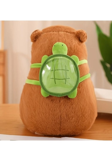 Sevimli Kapibara Sırt Çantalı İthal Oyuncak Peluş 33 Cm Çok Renkli