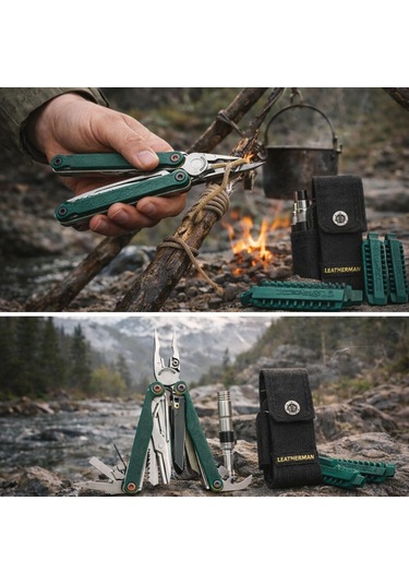 Leatherman Kamp Wave Alpha Cascadia Tam Set Full Paket Yeşil