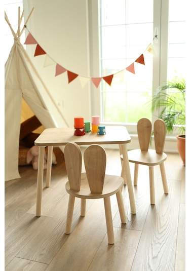 The Kids 1 Masa + 2 Sandalye (Çocuklar için Yaz-Sil Montessori Aktivite ve Etkinlik Masa Sandalye Takımı)