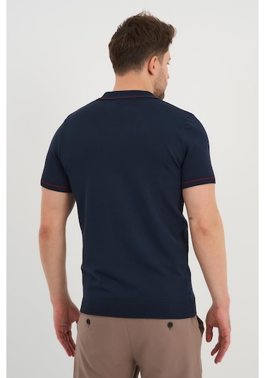 Alexander Gardi Alexandergardı Resort Yaka Triko T-shirt Lacivert
