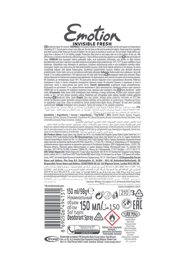 Emotion Invisible Fresh + Natural Bloom + Natural Breeze Kadın Sprey Deodorant 3 x 150 ML + Privacy Limited Edition Kadın Parfüm EDP 50 ML