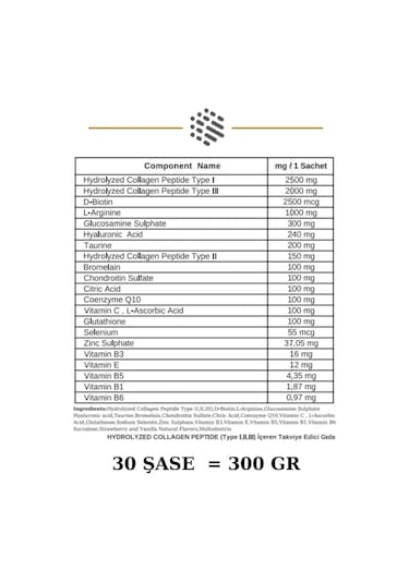 Aromel Type I II III 10000 MG Multi Gold Hidrolize Kolajen 30 Şase 300 G