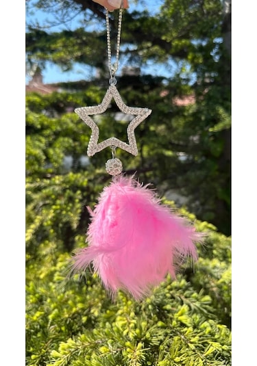 Araba Dikiz Ayna Süsü Taşlı Ayna Süsü Yıldız Renkli Koleksiyon