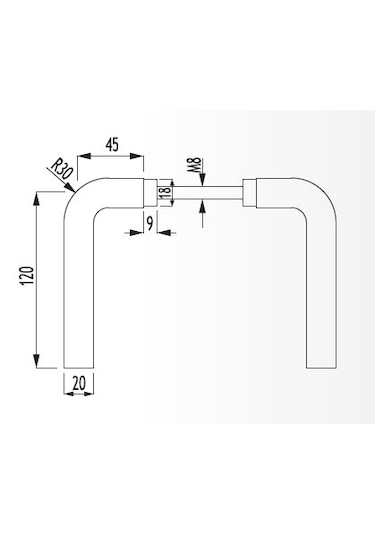 Naturel Gri Renkli Alüminyum Kapı Kolu Sosis Kol