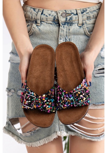 Yazlık Kadın Ortopedik Taşlı Havuz Günlük Terlik