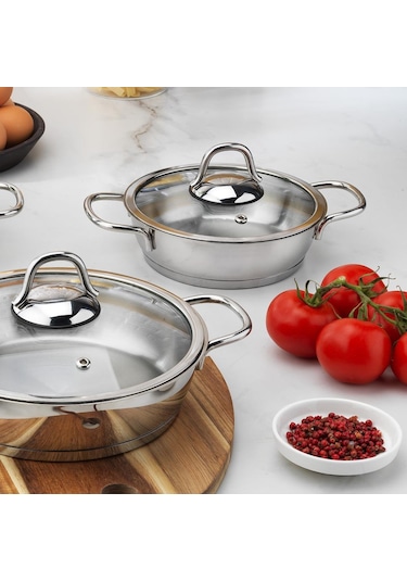 Schafer Eva Çelik Sahan Seti 6 Parça-ınox Kırmızı