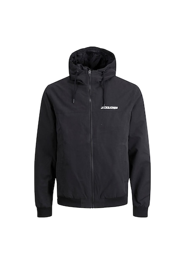 Jack & Jones JJERUSH HOOD Erkek  Siyah Yağmurluk