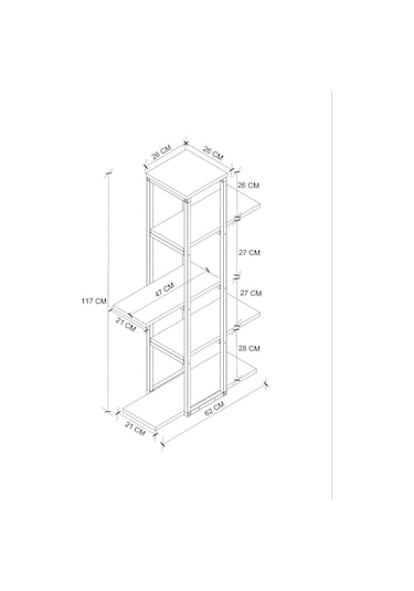 Bofigo 5 Raflı Çiçeklik Rafı Saksılık Standı Dekoratif Aksesuar Rafı Saksılık Papatya Beyaz Beyaz