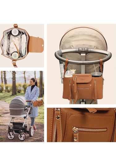 Motheric Bebek Arabası Organizer Çantası Taba